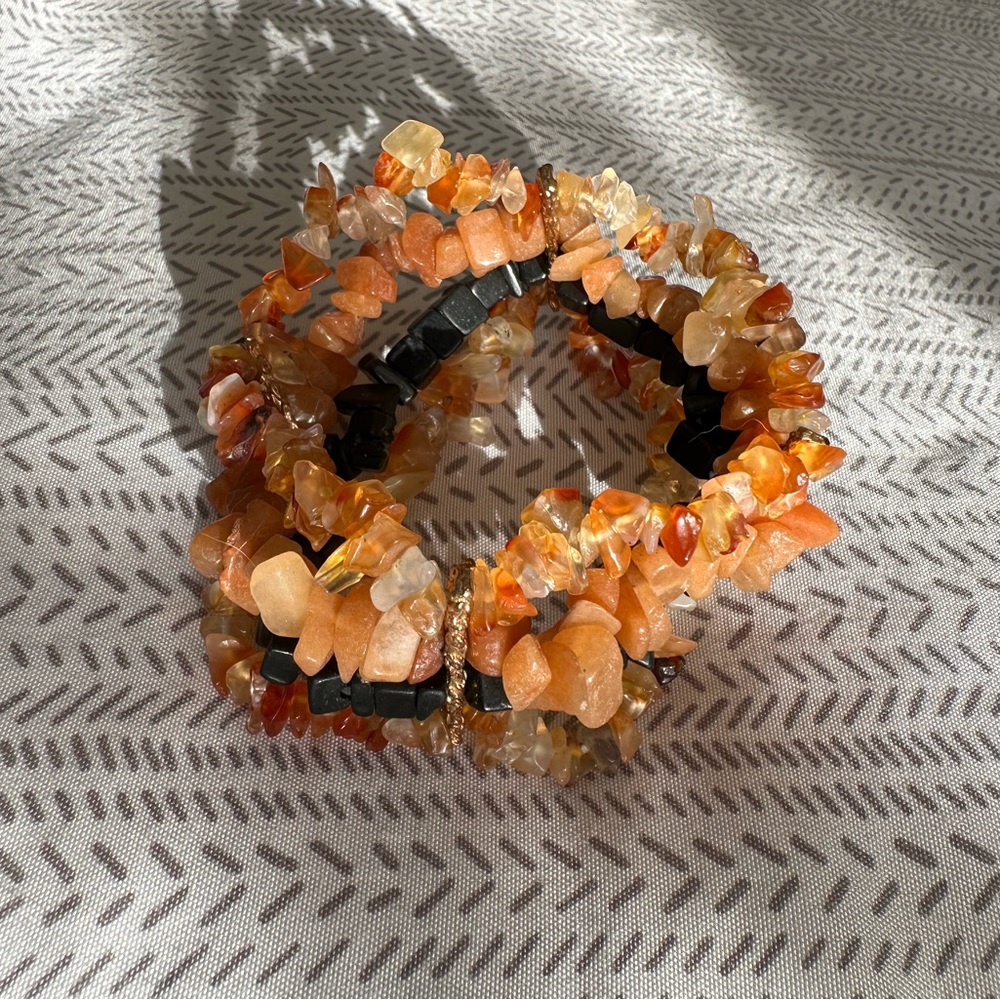 Fiery orange stone bracelet